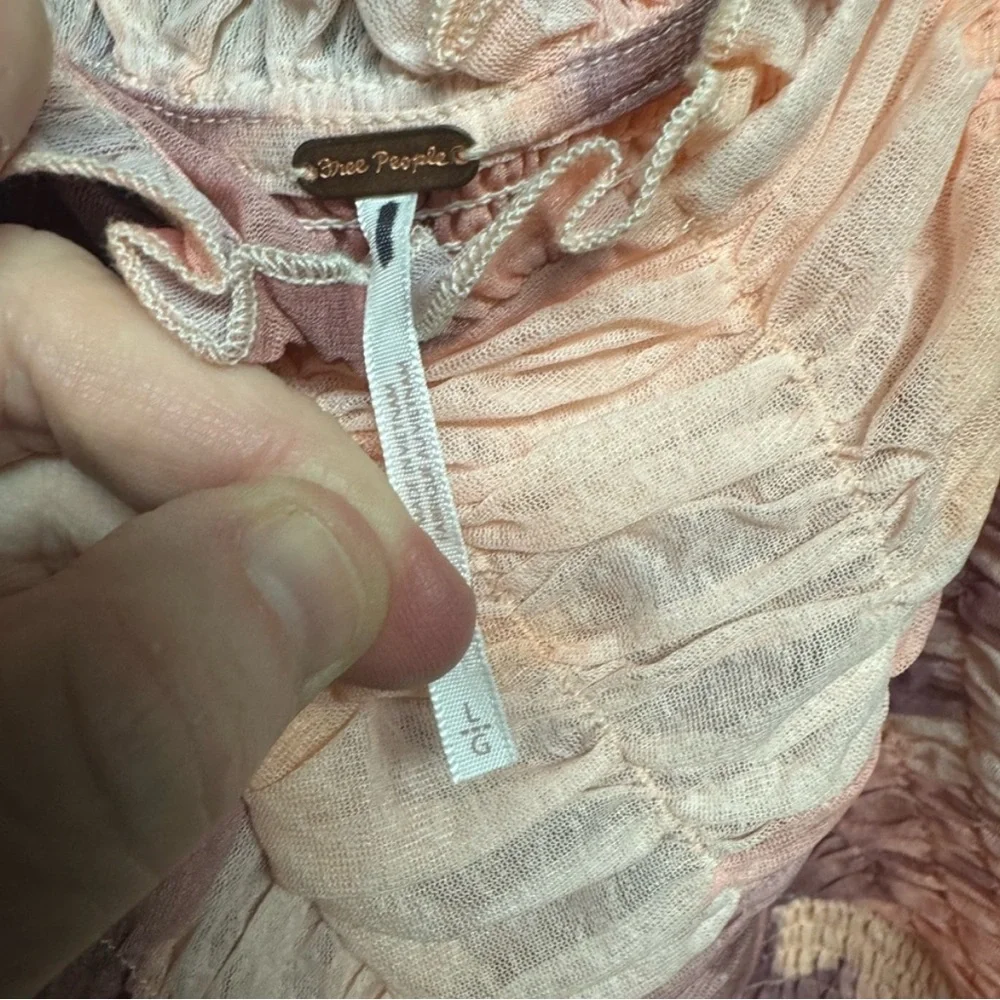 Free People NWOT Tessa Smocked Dress in Pink Rose Size Large - Picture 6 of 6